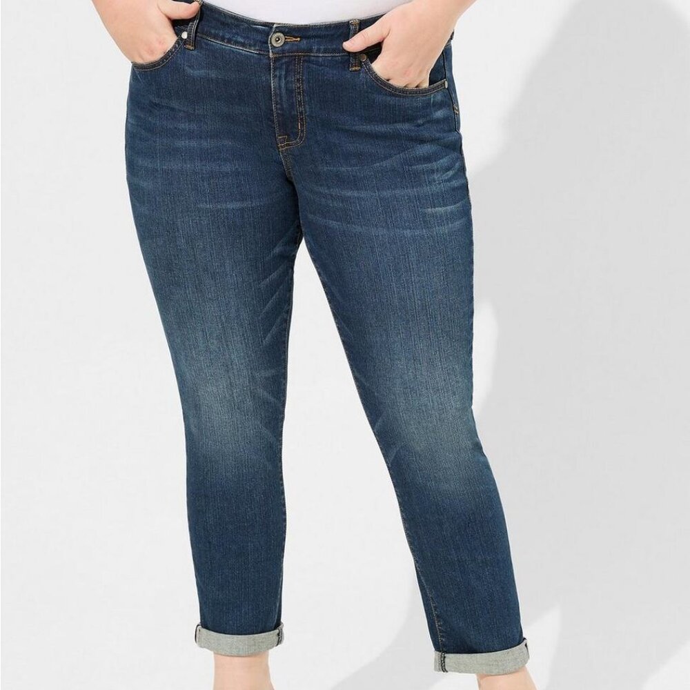 Boyfriend Straight Vintage Stretch Mid-Rise Jean 14R